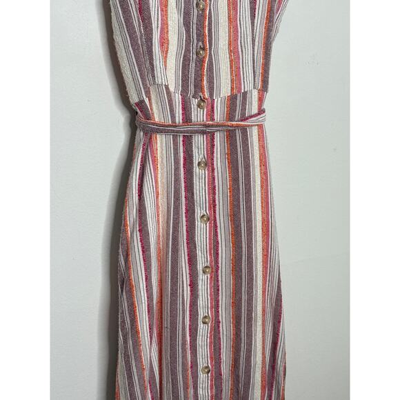 B1G2 FREE 🍁 Harper Heritage Stripe Button Front Maxi Dress Size XS Boho Hippie - Picture 3 of 9